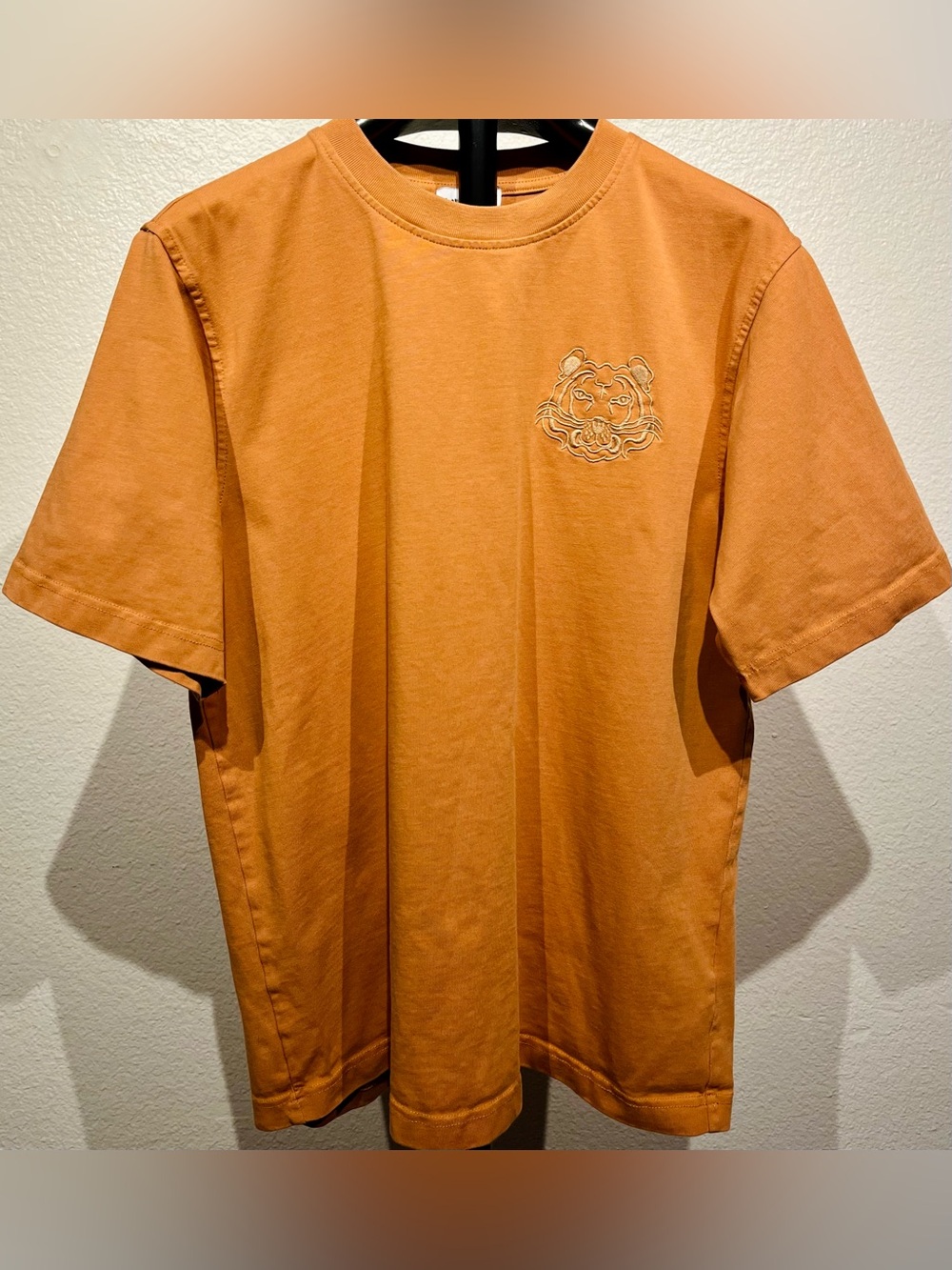 Kenzo Orange Short Sleeve Crewneck with Tonal Tiger Embroidery - Size M (Men’s)
